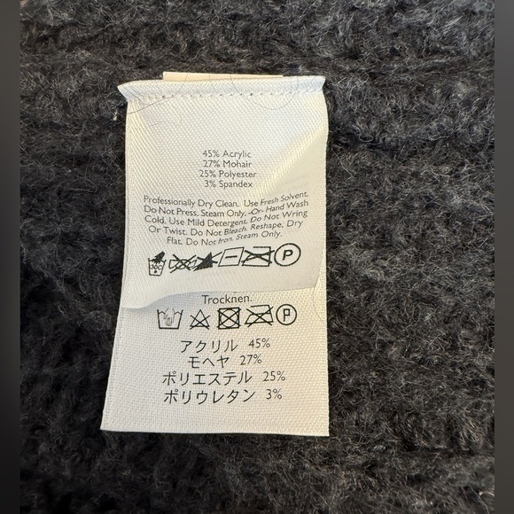 Eddie Bauer Women's Medium Dark Gray Mohair Hand Knit Sleeveless Cardigan - Picture 8 of 8